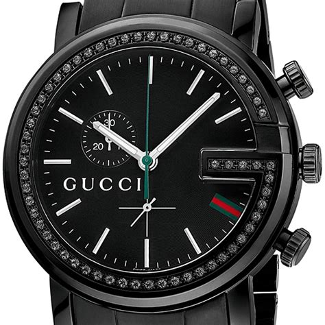 gucci watch black face gold|black Gucci watch with diamonds.